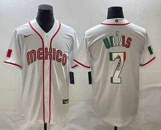 Men's Mexico #7 Julio Urias 2023 White World Baseball Classic Stitched Jersey,We sell and wholesale Men's Mexico #7 Julio Urias 2023 White World Baseball Classic Stitched Jersey on line form chian!