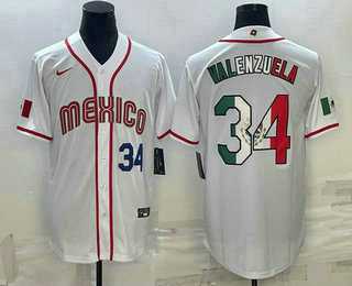 Men's Mexico Baseball #34 Fernando Valenzuela Number 2023 White World Classic Stitched Jersey,We sell and wholesale Men's Mexico Baseball #34 Fernando Valenzuela Number 2023 White World Classic Stitched Jersey on line form chian!