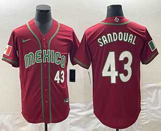 Men's Mexico Baseball #43 Patrick Sandoval Number 2023 Red World Classic Stitched Jersey,We sell and wholesale Men's Mexico Baseball #43 Patrick Sandoval Number 2023 Red World Classic Stitched Jersey on line form chian!