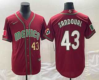 Men's Mexico Baseball #43 Patrick Sandoval Number 2023 Red World Classic Stitched Jerseys,We sell and wholesale Men's Mexico Baseball #43 Patrick Sandoval Number 2023 Red World Classic Stitched Jerseys on line form chian!