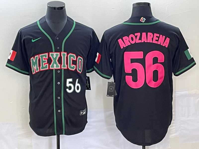 Men's Mexico Baseball #56 Randy Arozarena Number 2023 Black Pink World Classic Stitched Jersey,We sell and wholesale Men's Mexico Baseball #56 Randy Arozarena Number 2023 Black Pink World Classic Stitched Jersey on line form chian!