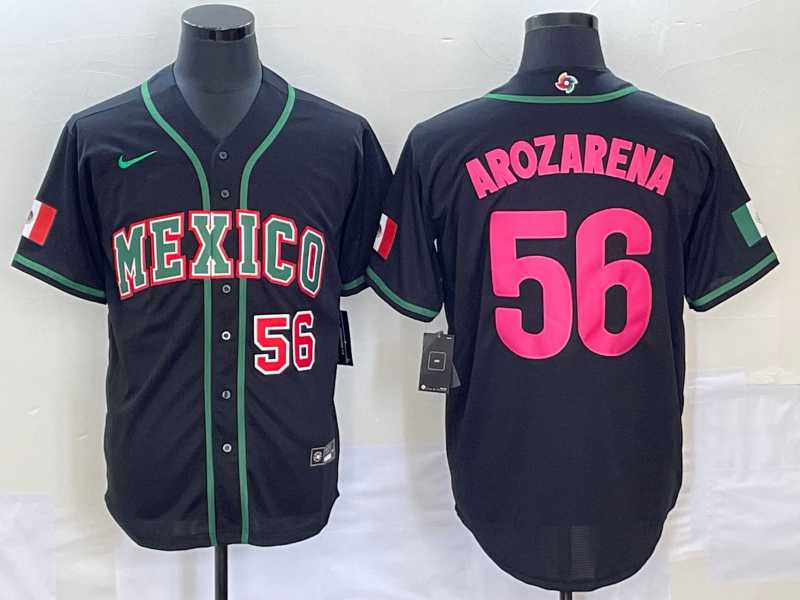 Men's Mexico Baseball #56 Randy Arozarena Number 2023 Black Pink World Classic Stitched Jersey4,We sell and wholesale Men's Mexico Baseball #56 Randy Arozarena Number 2023 Black Pink World Classic Stitched Jersey4 on line form chian!