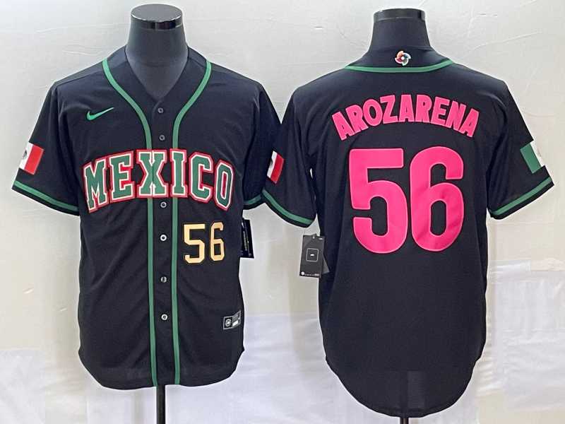 Men's Mexico Baseball #56 Randy Arozarena Number 2023 Black Pink World Classic Stitched Jersey5,We sell and wholesale Men's Mexico Baseball #56 Randy Arozarena Number 2023 Black Pink World Classic Stitched Jersey5 on line form chian!