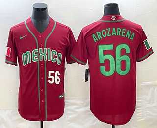 Men's Mexico Baseball #56 Randy Arozarena Number 2023 Red World Classic Stitched Jersey (2),We sell and wholesale Men's Mexico Baseball #56 Randy Arozarena Number 2023 Red World Classic Stitched Jersey (2) on line form chian!