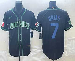 Men's Mexico Baseball #7 Julio Urias 2023 Black Blue World Classic Stitched Jersey,We sell and wholesale Men's Mexico Baseball #7 Julio Urias 2023 Black Blue World Classic Stitched Jersey on line form chian!