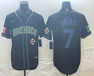 Men's Mexico Baseball #7 Julio Urias 2023 Black Blue World Classic Stitched Jerseys,We sell and wholesale Men's Mexico Baseball #7 Julio Urias 2023 Black Blue World Classic Stitched Jerseys on line form chian!