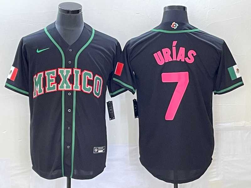 Men's Mexico Baseball #7 Julio Urias 2023 Black Pink World Classic Stitched Jersey,We sell and wholesale Men's Mexico Baseball #7 Julio Urias 2023 Black Pink World Classic Stitched Jersey on line form chian!