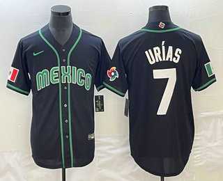 Men's Mexico Baseball #7 Julio Urias 2023 Black White World Classic Stitched Jersey,We sell and wholesale Men's Mexico Baseball #7 Julio Urias 2023 Black White World Classic Stitched Jersey on line form chian!
