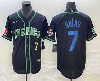 Men's Mexico Baseball #7 Julio Urias Number 2023 Black Blue World Classic Stitched Jerseys,We sell and wholesale Men's Mexico Baseball #7 Julio Urias Number 2023 Black Blue World Classic Stitched Jerseys on line form chian!