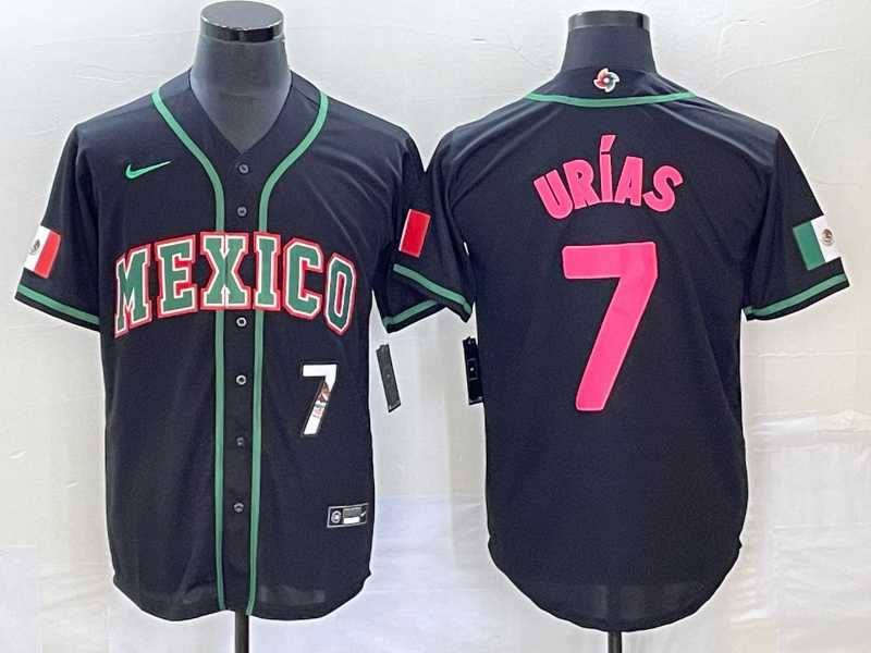 Men's Mexico Baseball #7 Julio Urias Number 2023 Black Pink World Classic Stitched Jersey4,We sell and wholesale Men's Mexico Baseball #7 Julio Urias Number 2023 Black Pink World Classic Stitched Jersey4 on line form chian!