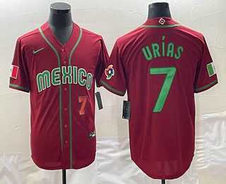 Men's Mexico Baseball #7 Julio Urias Number 2023 Red Green World Baseball Classic Stitched Jersey,We sell and wholesale Men's Mexico Baseball #7 Julio Urias Number 2023 Red Green World Baseball Classic Stitched Jersey on line form chian!