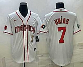 Men's Mexico Baseball #7 Julio Urias Number 2023 White World Baseball Classic Stitched Jersey3,baseball caps,new era cap wholesale,wholesale hats