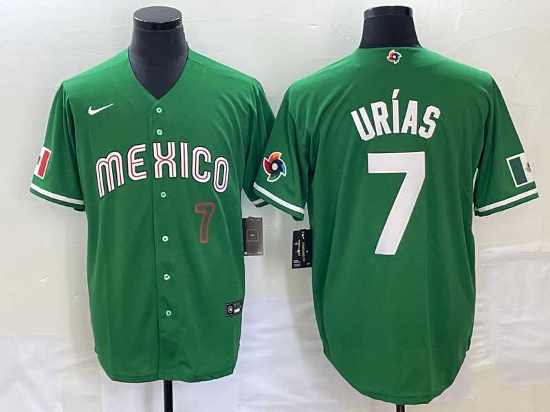 Men's Mexico Baseball #7 Julio Urias Number Green 2023 World Baseball Classic Stitched Jersey 2,We sell and wholesale Men's Mexico Baseball #7 Julio Urias Number Green 2023 World Baseball Classic Stitched Jersey 2 on line form chian!