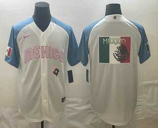 Men's Mexico Baseball 2023 White Blue World Big Logo Classic Stitched Jerseys,We sell and wholesale Men's Mexico Baseball 2023 White Blue World Big Logo Classic Stitched Jerseys on line form chian!