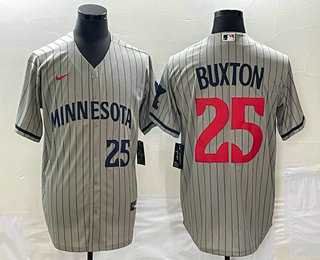 Men's Minnesota Twins #25 Byron Buxton Number 2023 Grey Home Team Cool Base Stitched Jersey,We sell and wholesale Men's Minnesota Twins #25 Byron Buxton Number 2023 Grey Home Team Cool Base Stitched Jersey on line form chian!