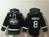 Men's New York Jets #8 Aaron Rodgers Black Ageless Must-Have Lace-Up Pullover Hoodie