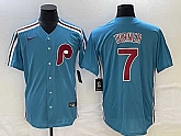 Men's Philadelphia Phillies #7 Trea Turner Blue Cool Base Nike Jersey,baseball caps,new era cap wholesale,wholesale hats