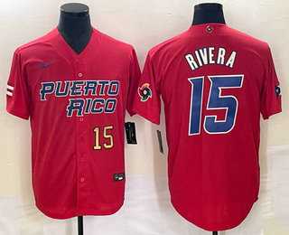 Men's Puerto Rico Baseball #15 Emmanuel Rivera Number 2023 Red World Classic With Patch Stitched Jerseys,We sell and wholesale Men's Puerto Rico Baseball #15 Emmanuel Rivera Number 2023 Red World Classic With Patch Stitched Jerseys on line form chian!