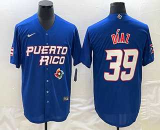 Men's Puerto Rico Baseball #39 Edwin Diaz 2023 Blue World Baseball Classic Stitched Jerseys,We sell and wholesale Men's Puerto Rico Baseball #39 Edwin Diaz 2023 Blue World Baseball Classic Stitched Jerseys on line form chian!