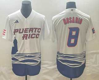 Men's Puerto Rico Baseball #8 Eddie Rosario 2023 White World Classic Stitched Jersey,We sell and wholesale Men's Puerto Rico Baseball #8 Eddie Rosario 2023 White World Classic Stitched Jersey on line form chian!