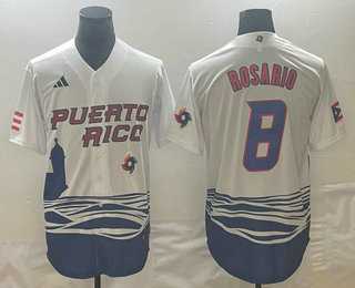 Men's Puerto Rico Baseball #8 Eddie Rosario 2023 White World Classic Stitched Jerseys,We sell and wholesale Men's Puerto Rico Baseball #8 Eddie Rosario 2023 White World Classic Stitched Jerseys on line form chian!