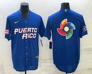 Men's Puerto Rico Baseball 2023 Royal World Big Logo With Patch Classic Stitched Jerseys,We sell and wholesale Men's Puerto Rico Baseball 2023 Royal World Big Logo With Patch Classic Stitched Jerseys on line form chian!