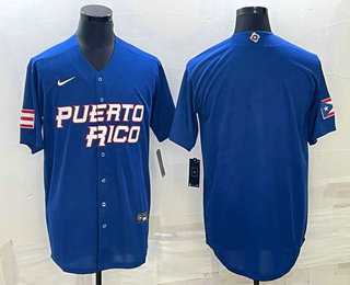 Men's Puerto Rico Baseball Blank 2023 Royal World With Patch Classic Stitched Jersey,We sell and wholesale Men's Puerto Rico Baseball Blank 2023 Royal World With Patch Classic Stitched Jersey on line form chian!