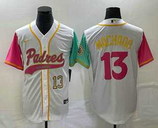Men's San Diego Padres #13 Manny Machado Number White NEW 2023 City Connect Cool Base Stitched Jersey,We sell and wholesale Men's San Diego Padres #13 Manny Machado Number White NEW 2023 City Connect Cool Base Stitched Jersey on line form chian!