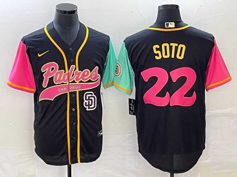 Men's San Diego Padres #22 Juan Soto Black NEW 2023 City Connect Cool Base Stitched Jersey,We sell and wholesale Men's San Diego Padres #22 Juan Soto Black NEW 2023 City Connect Cool Base Stitched Jersey on line form chian!