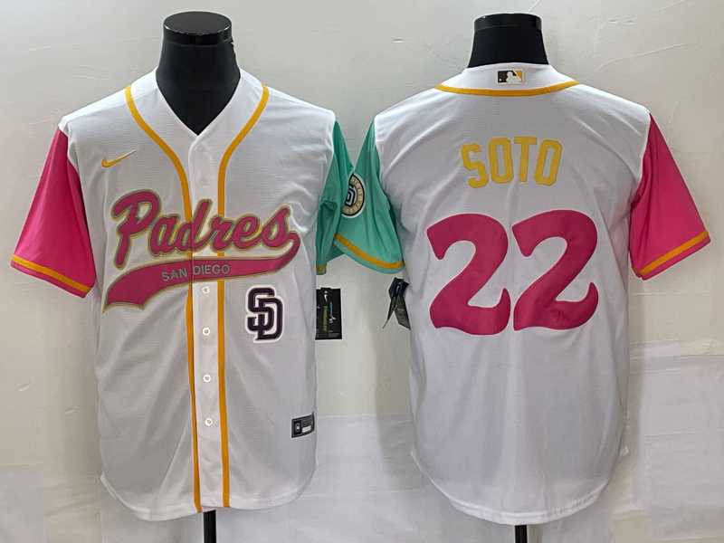 Men's San Diego Padres #22 Juan Soto White NEW 2023 City Connect Cool Base Stitched Jerseys,We sell and wholesale Men's San Diego Padres #22 Juan Soto White NEW 2023 City Connect Cool Base Stitched Jerseys on line form chian!