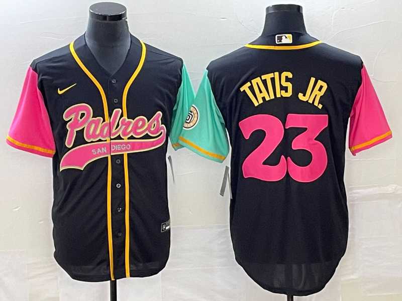 Men's San Diego Padres #23 Fernando Tatis Jr Black NEW 2023 City Connect Cool Base Stitched Jersey,We sell and wholesale Men's San Diego Padres #23 Fernando Tatis Jr Black NEW 2023 City Connect Cool Base Stitched Jersey on line form chian!