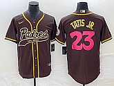Men's San Diego Padres #23 Fernando Tatis Jr Brown NEW 2023 City Connect Cool Base Stitched Jersey,baseball caps,new era cap wholesale,wholesale hats