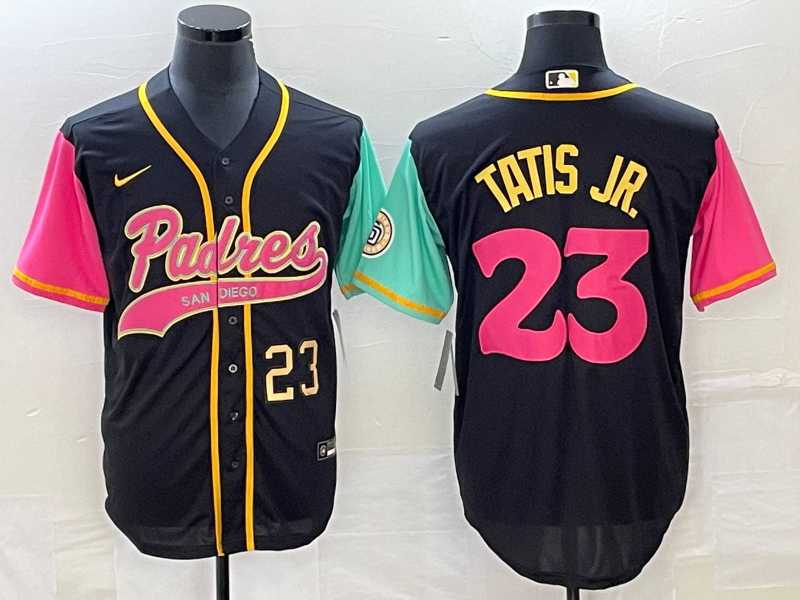 Men's San Diego Padres #23 Fernando Tatis Jr Number Black NEW 2023 City Connect Cool Base Stitched Jersey,We sell and wholesale Men's San Diego Padres #23 Fernando Tatis Jr Number Black NEW 2023 City Connect Cool Base Stitched Jersey on line form chian!