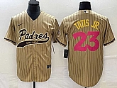 Men's San Diego Padres #23 Fernando Tatis Jr Tan NEW 2023 City Connect Cool Base Stitched Jersey,baseball caps,new era cap wholesale,wholesale hats