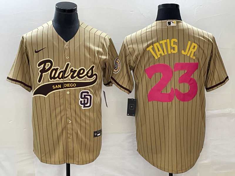Men's San Diego Padres #23 Fernando Tatis Jr Tan NEW 2023 City Connect Cool Base Stitched Jerseys,We sell and wholesale Men's San Diego Padres #23 Fernando Tatis Jr Tan NEW 2023 City Connect Cool Base Stitched Jerseys on line form chian!