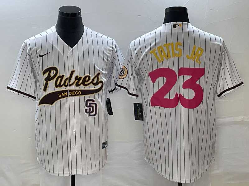 Men's San Diego Padres #23 Fernando Tatis Jr White NEW 2023 City Connect Cool Base Stitched Jerseys,We sell and wholesale Men's San Diego Padres #23 Fernando Tatis Jr White NEW 2023 City Connect Cool Base Stitched Jerseys on line form chian!