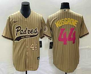 Men's San Diego Padres #44 Joe Musgrove Number Tan Pinstripe 2023 City Connect Cool Base Stitched Jersey,We sell and wholesale Men's San Diego Padres #44 Joe Musgrove Number Tan Pinstripe 2023 City Connect Cool Base Stitched Jersey on line form chian!
