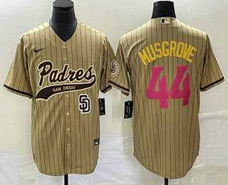 Men's San Diego Padres #44 Joe Musgrove Tan Pinstripe 2023 City Connect Cool Base Stitched Jersey,We sell and wholesale Men's San Diego Padres #44 Joe Musgrove Tan Pinstripe 2023 City Connect Cool Base Stitched Jersey on line form chian!