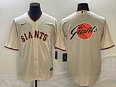 Men's San Francisco Giants Cream Team Big Logo Cool Base Stitched Baseball Jersey,baseball caps,new era cap wholesale,wholesale hats