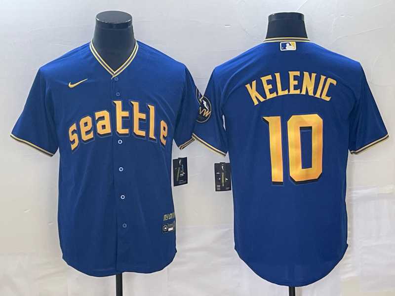 Men's Seattle Mariners #10 Jarred Kelenic Blue 2023 City Connect Cool Base Stitched Jersey,We sell and wholesale Men's Seattle Mariners #10 Jarred Kelenic Blue 2023 City Connect Cool Base Stitched Jersey on line form chian!