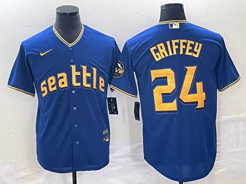Men's Seattle Mariners #24 Ken Griffey Blue 2023 City Connect Cool Base Stitched Jersey,We sell and wholesale Men's Seattle Mariners #24 Ken Griffey Blue 2023 City Connect Cool Base Stitched Jersey on line form chian!