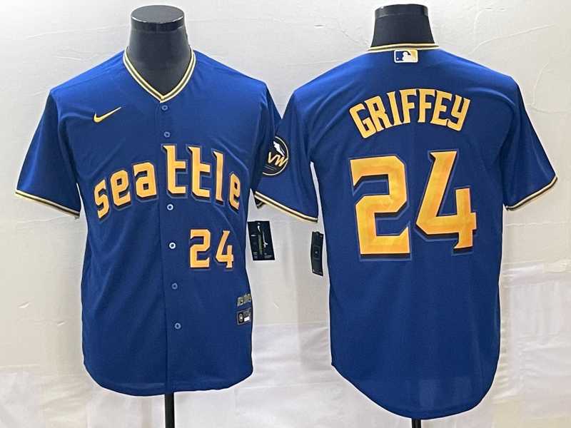 Men's Seattle Mariners #24 Ken Griffey Number Blue 2023 City Connect Cool Base Stitched Jersey,We sell and wholesale Men's Seattle Mariners #24 Ken Griffey Number Blue 2023 City Connect Cool Base Stitched Jersey on line form chian!