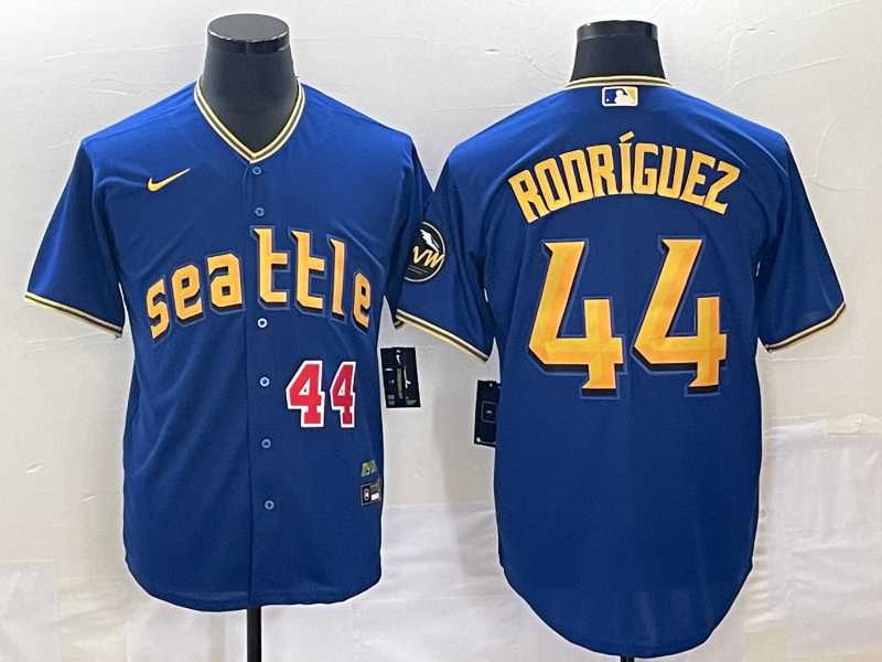 Men's Seattle Mariners #44 Julio Rodriguez Number Blue 2023 City Connect Cool Base Stitched Jersey,We sell and wholesale Men's Seattle Mariners #44 Julio Rodriguez Number Blue 2023 City Connect Cool Base Stitched Jersey on line form chian!