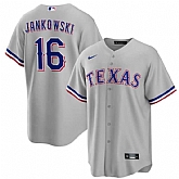 Men's Texas Rangers #16 Travis Jankowski Gray Cool Base Stitched Baseball Jersey Dzhi,baseball caps,new era cap wholesale,wholesale hats