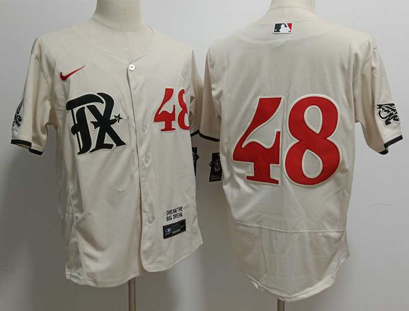 Men's Texas Rangers #48 Jacob deGrom Number Cream 2023 City Connect Flex Base Stitched Jersey,We sell and wholesale Men's Texas Rangers #48 Jacob deGrom Number Cream 2023 City Connect Flex Base Stitched Jersey on line form chian!