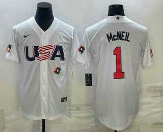 Men's USA Baseball #1 Jeff McNeil 2023 White World Classic Stitched Jerseys,We sell and wholesale Men's USA Baseball #1 Jeff McNeil 2023 White World Classic Stitched Jerseys on line form chian!