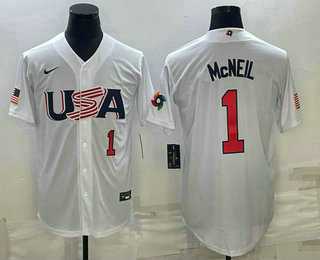 Men's USA Baseball #1 Jeff McNeil Number 2023 White World Classic Stitched Jersey,We sell and wholesale Men's USA Baseball #1 Jeff McNeil Number 2023 White World Classic Stitched Jersey on line form chian!