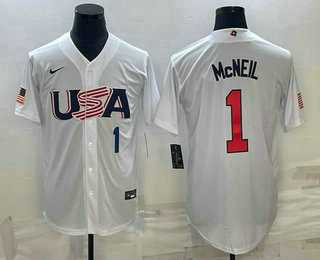 Men's USA Baseball #1 Jeff McNeil Number 2023 White World Classic Stitched Jerseys,We sell and wholesale Men's USA Baseball #1 Jeff McNeil Number 2023 White World Classic Stitched Jerseys on line form chian!