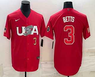 Men's USA Baseball #3 Mookie Betts Number 2023 Red World Classic Stitched Jersey,We sell and wholesale Men's USA Baseball #3 Mookie Betts Number 2023 Red World Classic Stitched Jersey on line form chian!