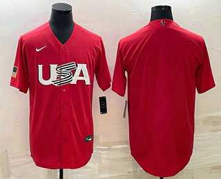 Men's USA Baseball Blank 2023 Red World Classic Stitched Jerseys,We sell and wholesale Men's USA Baseball Blank 2023 Red World Classic Stitched Jerseys on line form chian!